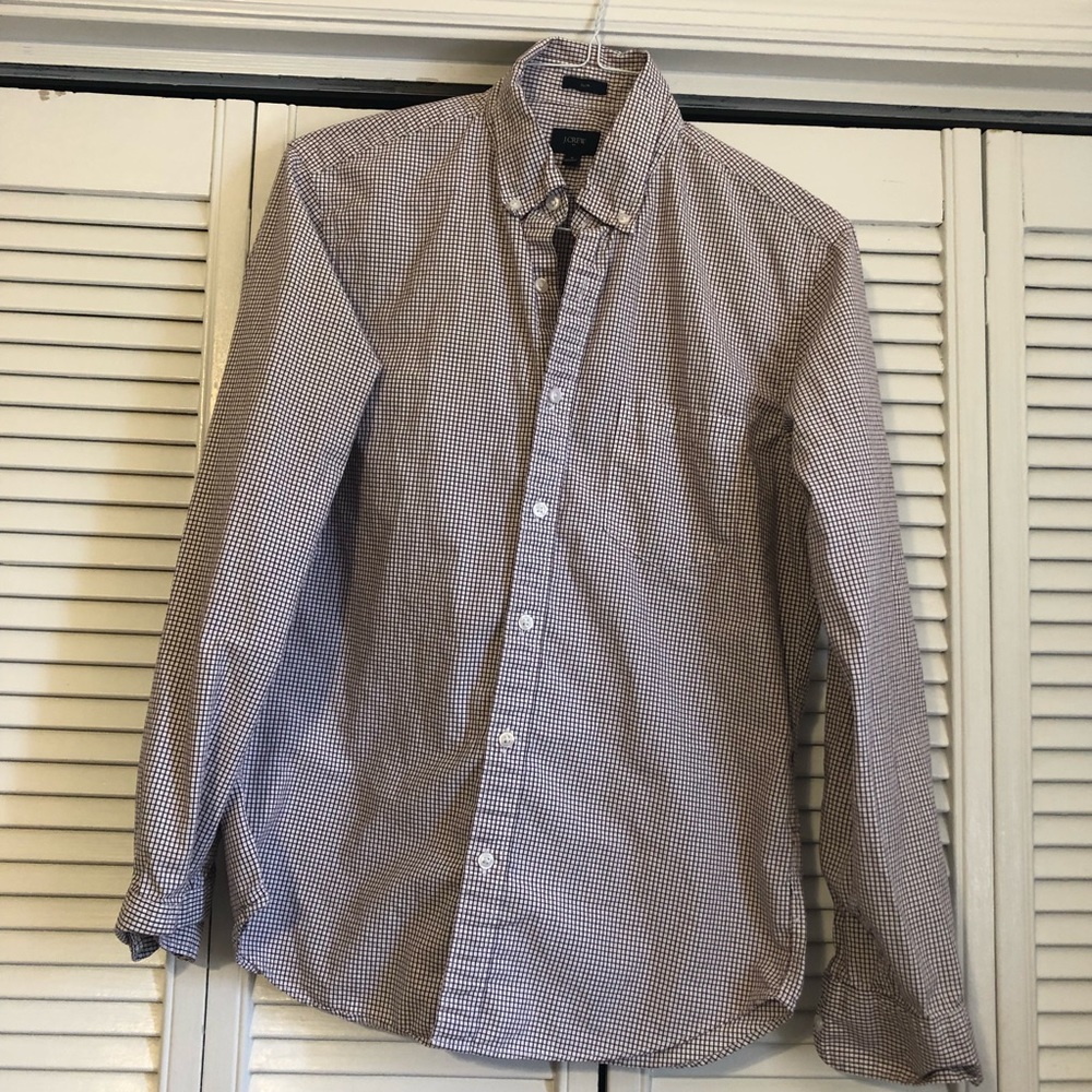 J. Crew Mens Slim Plaid Button Down. Size M